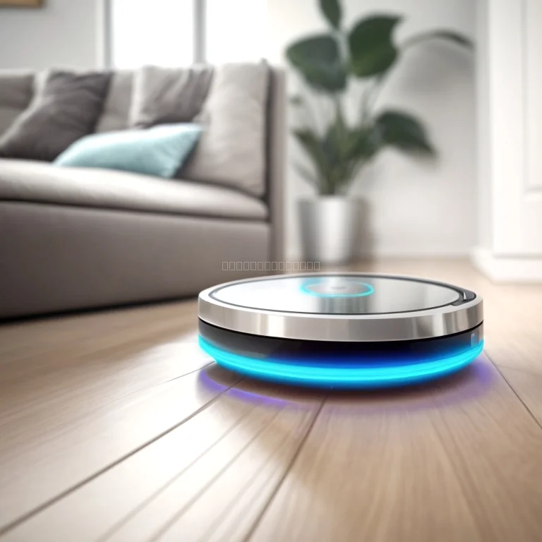 Aisoujikiロボット掃除機が部屋を清掃している様子